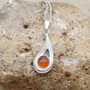 Shop Amber Pendants! Small teardrop copal pendant necklace. 6mm orange gemstone. Simple minimalist jewellery. 925 sterling silver necklaces for women. | Natural genuine Amber pendants. Buy crystal jewelry, handmade handcrafted artisan jewelry for women.  Unique handmade gift ideas. #jewelry #beadedpendants #beadedjewelry #gift #shopping #handmadejewelry #fashion #style #product #pendants #affiliate #ad
