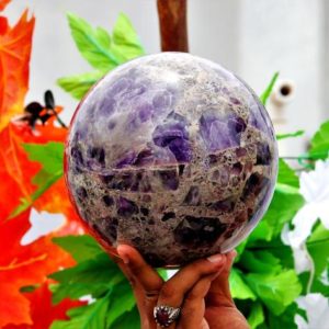Shop Amethyst Shapes! Huge 150MM 15CM Natural Chevron Amethyst Stone Crystal Metaphysical Healing Power Sphere Ball | Natural genuine stones & crystals in various shapes & sizes. Buy raw cut, tumbled, or polished gemstones for making jewelry or crystal healing energy vibration raising reiki stones. #crystals #gemstones #crystalhealing #crystalsandgemstones #energyhealing #affiliate #ad