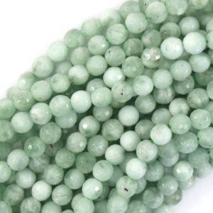 Natural Faceted Green Angelite Round Beads 15.5" Strand 4mm 6mm 8mm 10mm 12mm | Natural genuine faceted Angelite beads for beading and jewelry making.  #jewelry #beads #beadedjewelry #diyjewelry #jewelrymaking #beadstore #beading #affiliate #ad