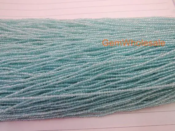 15.5" Apatite 2mm Round Beads, Natural High Quality Diy Beads Light Blue Gemstone 2mm, Small Beads For Jewelry