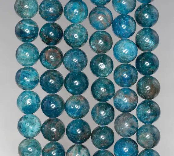9mm Connoisseur Blue Apatite Gemstone Grade A Round 9mm Loose Beads 7.5 Inch Half Strand (90183030-117)