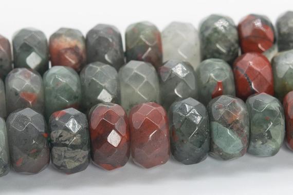 10x6mm Gray & Red Blood Stone Beads Grade Aaa Genuine Natural Gemstone Faceted Rondelle Loose Beads 15" / 7.5" Bulk Lot Options (110535)