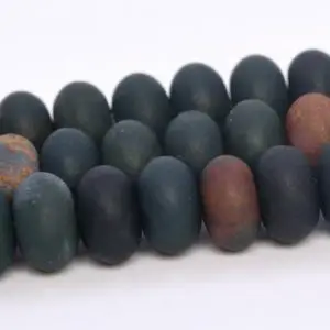 Shop Bloodstone Rondelle Beads! Matte Dark Green Blood Stone Beads Grade AAA Genuine Natural Gemstone Rondelle Loose Beads 6x4MM 8x5MM Bulk Lot Options | Natural genuine rondelle Bloodstone beads for beading and jewelry making.  #jewelry #beads #beadedjewelry #diyjewelry #jewelrymaking #beadstore #beading #affiliate #ad
