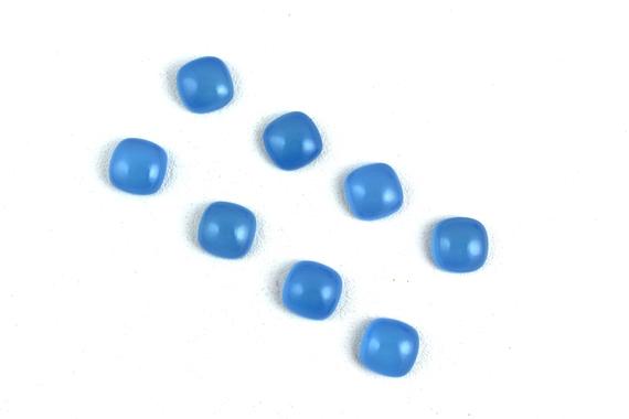 Aaa Quality 4 Pair Sky Blue Chalcedony Cabochons,flat Back Cabs,sky Blue Cabochons,loose Cabochons,square Chalcedony Cabs,smooth Cabochon.