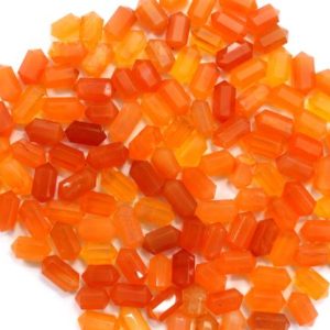 Shop Carnelian Faceted Beads! 5 Piece Natural Carnelian Gemstone, Genuine Quality Size 5×10 MM Carnelian Faceted Double Point Pencil Making Orange Jewelry Wholesale Price | Natural genuine faceted Carnelian beads for beading and jewelry making.  #jewelry #beads #beadedjewelry #diyjewelry #jewelrymaking #beadstore #beading #affiliate #ad