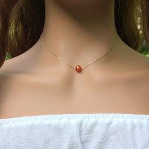 Shop Carnelian Necklaces! Carnelian choker necklace 14k gold filled – Sacral chakra – dainty necklace | Natural genuine Carnelian necklaces. Buy crystal jewelry, handmade handcrafted artisan jewelry for women.  Unique handmade gift ideas. #jewelry #beadednecklaces #beadedjewelry #gift #shopping #handmadejewelry #fashion #style #product #necklaces #affiliate #ad
