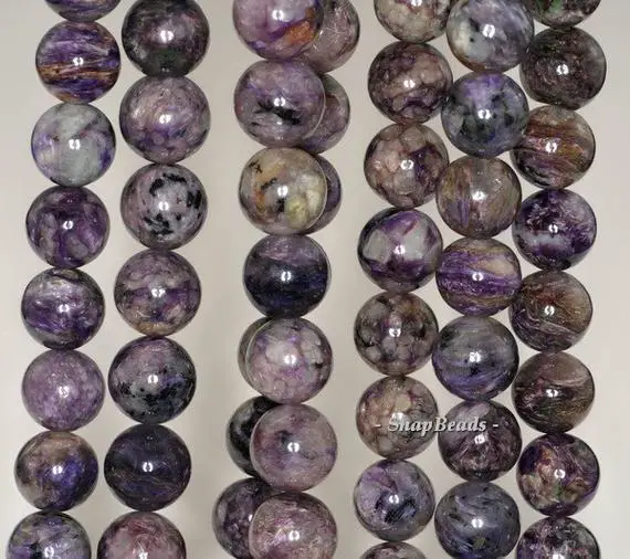 12mm   Genuine Charoite Gemstone Purple Round 12mm Loose Beads 15.5 Inch Full Strand (90146287-250)