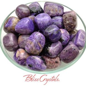 Shop Tumbled Charoite Crystals & Pocket Stones! 1 CHAROITE Tumbled Stone XL Grade A Quality Healing Crystal and Stone Russia Rare #CT51 | Natural genuine stones & crystals in various shapes & sizes. Buy raw cut, tumbled, or polished gemstones for making jewelry or crystal healing energy vibration raising reiki stones. #crystals #gemstones #crystalhealing #crystalsandgemstones #energyhealing #affiliate #ad