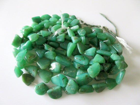 Chrysoprase Tumble Beads, Natural Chrysoprase Smooth Tumbles, 11mm To 22mm, Sold As 7.5 Inch Strand/15 Inch Strand, Gds17
