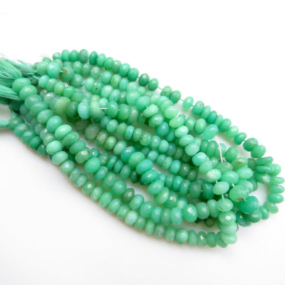 Chrysoprase Rondelles Beads, Natural Chrysoprase Faceted Rondelle Beads Loose, 7mm To 8mm Chrysoprase Beads, Sold As 10 Inches, Gds1327