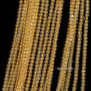 Shop Citrine Round Beads! 3mm Honey Citrine Gemstone Grade AAA Deep Yellow Round 3mm Loose Beads 15.5 inch Full Strand (90143431-107-3g) | Natural genuine round Citrine beads for beading and jewelry making.  #jewelry #beads #beadedjewelry #diyjewelry #jewelrymaking #beadstore #beading #affiliate #ad