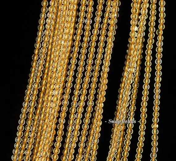 3mm Honey Citrine Gemstone Grade Aaa Deep Yellow Round 3mm Loose Beads 15.5 Inch Full Strand (90143431-107-3g)