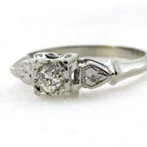 Vintage Diamond Engagement Ring, Mid Century Old European Diamond Wedding Ring Vintage Diamond Engagement Ring, Mid Century Old European Diamond Wedding Ring