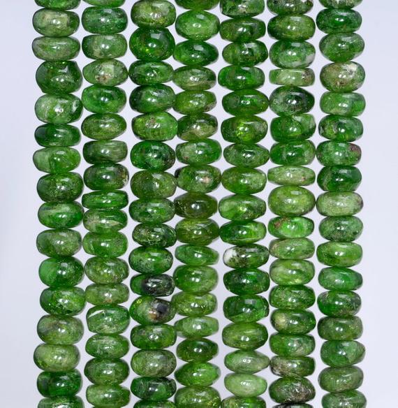 5x3mm Chrome Diopside Gemstone Grade Aa Deep Green Rondelle Loose Beads 7.5 Inch Half Strand (80004181-912)