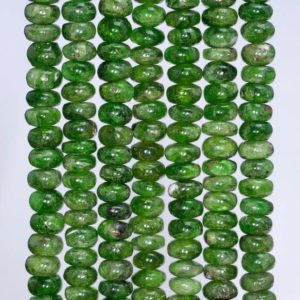 Shop Diopside Rondelle Beads! 6x4mm Chrome Diopside Gemstone Grade AA Deep Green Rondelle Loose Beads 7.5 inch Half Strand (80004182 H-912) | Natural genuine rondelle Diopside beads for beading and jewelry making.  #jewelry #beads #beadedjewelry #diyjewelry #jewelrymaking #beadstore #beading #affiliate #ad