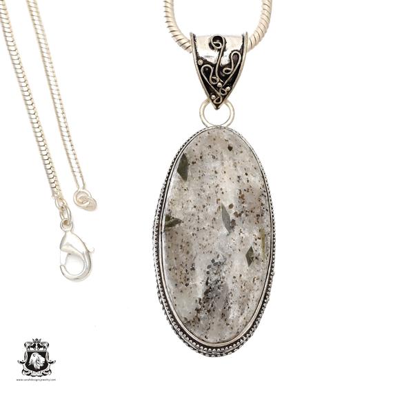 Brazilian Epidote Cabochon Pendant & Free 2mm Italian 925 Sterling Silver Chain V1002