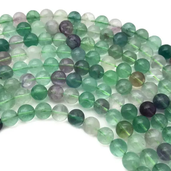 10mm Rainbow Fluorite Beads, Round Gemstone Beads, Wholesale Beads
