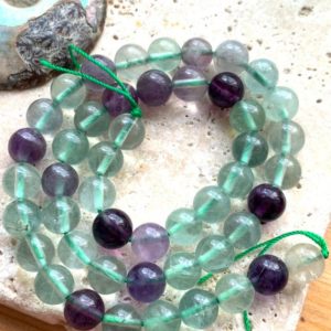 Shop Fluorite Round Beads! Rainbow Blue  Fluorite Beads / 6 mm 8mm 10 mm Round Rainbow Blue Fluorite Gemstone Beads / Gemstone Beads /Fluorite Beads / Choose QUANTITY | Natural genuine round Fluorite beads for beading and jewelry making.  #jewelry #beads #beadedjewelry #diyjewelry #jewelrymaking #beadstore #beading #affiliate #ad