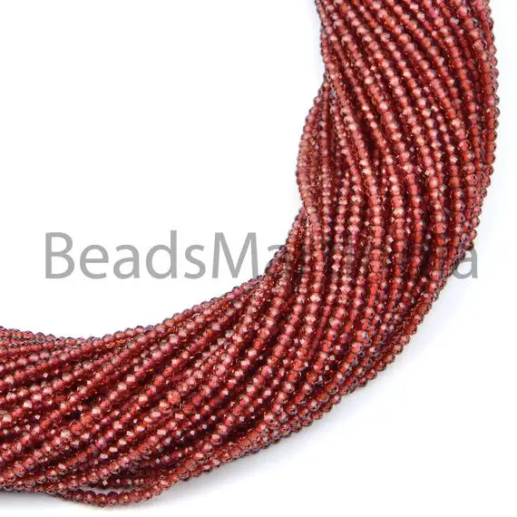 2-2.25mm Mozambique Garnet Faceted Rondelle Beads, Natural Garnet Beads, Mozambique Garnet Faceted Beads, Mozambique Garnet Rondelle Beads