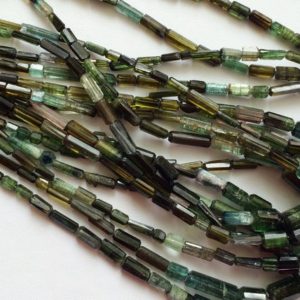 4-11mm Rare Tourmaline Beads, Green Tourmaline Faceted Pipes For Jewelry, Rare Tourmaline Fancy Designer Strand (7IN To 14IN Options) | Natural genuine faceted Green Tourmaline beads for beading and jewelry making.  #jewelry #beads #beadedjewelry #diyjewelry #jewelrymaking #beadstore #beading #affiliate #ad