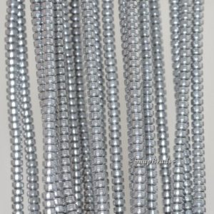 Shop Hematite Rondelle Beads! 4x2mm Silver Hematite Gemstone Silver Rondelle Heishi 4x2mm Loose Beads 16 inch Full Strand (90188983-149a) | Natural genuine rondelle Hematite beads for beading and jewelry making.  #jewelry #beads #beadedjewelry #diyjewelry #jewelrymaking #beadstore #beading #affiliate #ad