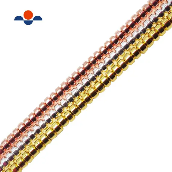 Titanium Gold/silver/rose Gold Hematite Rondelle Beads 2x3mm 15.5" Strand
