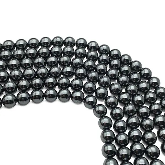 8mm Black Hematite Beads, Round Hematite Beads, Hematite Jewelry