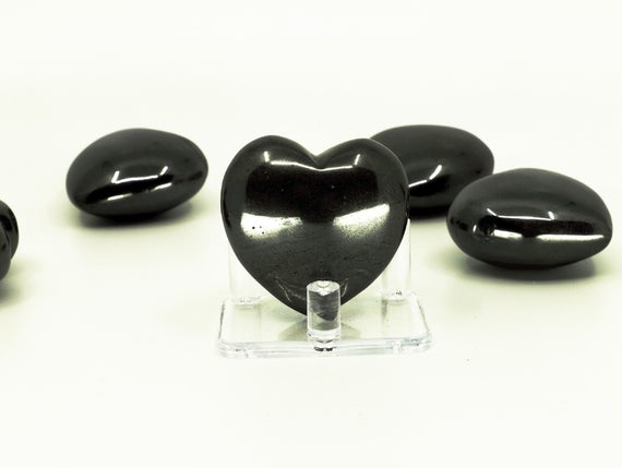 Hematite Puffy Heart - Grounding Stone, Stone Of The Mind, Protection