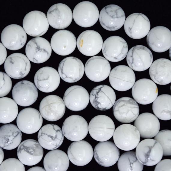 Natural White Howlite Round Beads Gemstone 15" Strand 4mm 6mm 8mm 10mm 12mm