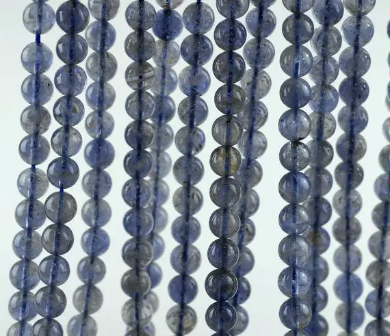 6-7mm Bermudan Blue Iolite Gemstone Grade Aaa Round Loose Beads 16 Inch Full Strand (90186116-832)