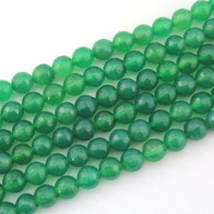 Shop Green Jade Beads! High Quality 8mm Green Faceted Jade Beads, green jade beads,natural stone beads,wholesale round jade beads–47pcs–15-16 inches–NF059 | Natural genuine beads Jade beads for beading and jewelry making.  #jewelry #beads #beadedjewelry #diyjewelry #jewelrymaking #beadstore #beading #affiliate #ad