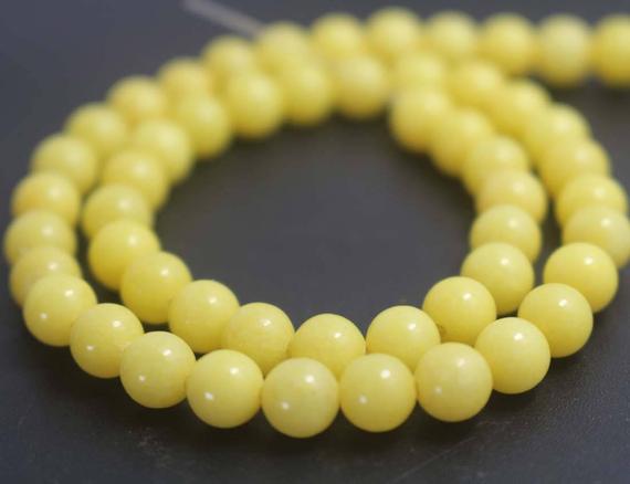 Yellow Mountain Jade Beads,candy Jade Beads,4mm/6mm/8mm/10mm/12mm Smooth And Round  Beads,15 Inches One Starand