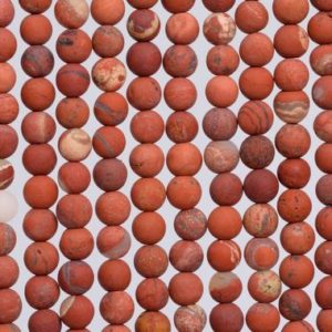 Shop Red Jasper Round Beads! Genuine Natural Matte Red Jasper Loose Beads Round Shape 4mm | Natural genuine round Red Jasper beads for beading and jewelry making.  #jewelry #beads #beadedjewelry #diyjewelry #jewelrymaking #beadstore #beading #affiliate #ad