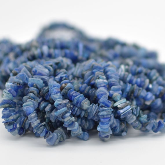 Natural Kyanite Semi-precious Gemstone Chips Nuggets Beads - 5mm - 8mm, 32" Strand