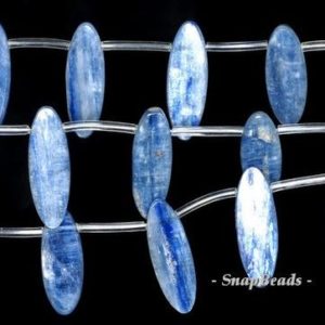 Shop Kyanite Bead Shapes! Blue Kyanite Gemstone Grade A Marquise Oval Topdrill 30x10mm Loose Beads 8 Beads (90143958-175) | Natural genuine other-shape Kyanite beads for beading and jewelry making.  #jewelry #beads #beadedjewelry #diyjewelry #jewelrymaking #beadstore #beading #affiliate #ad