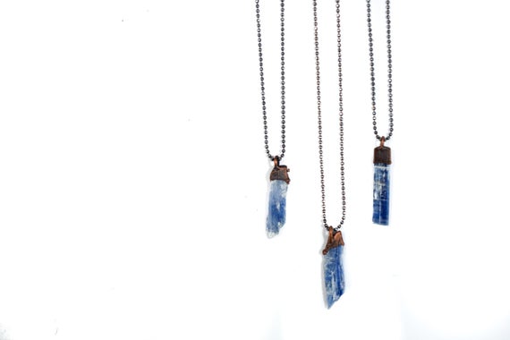 Kyanite Crystal Necklace | Raw Kyanite Jewelry | Kyanite Pendant | Blue Kyanite Necklace | Kyanite Sterling Necklace | Kyanite Necklace