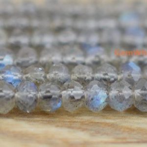 Shop Labradorite Beads! 15" 2.5mmX3~4mm Labradorite roundel/rondelle faceted beads, sharp cutting gemstone , semi-precious stone DGWO | Natural genuine beads Labradorite beads for beading and jewelry making.  #jewelry #beads #beadedjewelry #diyjewelry #jewelrymaking #beadstore #beading #affiliate #ad
