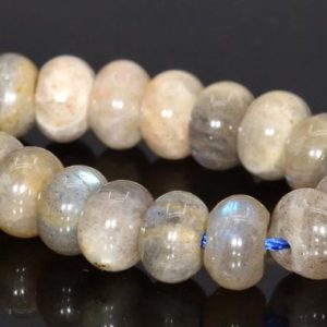 Shop Labradorite Rondelle Beads! 6x4MM Gray Labradorite Beads Grade AA Genuine Natural Gemstone Half Strand Rondelle Loose Beads 7.5" BULK LOT 1,3,5,10 and 50 (105032h-1396) | Natural genuine rondelle Labradorite beads for beading and jewelry making.  #jewelry #beads #beadedjewelry #diyjewelry #jewelrymaking #beadstore #beading #affiliate #ad