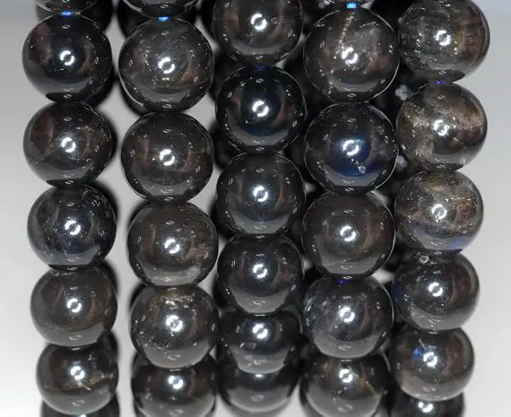 12mm Black Labradorite Gemstone Round 12mm Loose Beads 8 Inch Half Strand (90182265-377)