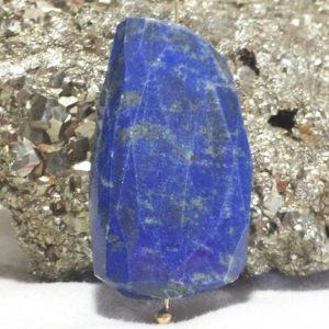 Shop Lapis Lazuli Chip & Nugget Beads! Natural  26.6Gram Afghanistan Lapis Lazuli Faceted Freeform Nugget Bead 47.5mm x 26.5mm x 10.7mm Untreated Lapis Lazuli Blue Gemstone Nugget | Natural genuine chip Lapis Lazuli beads for beading and jewelry making.  #jewelry #beads #beadedjewelry #diyjewelry #jewelrymaking #beadstore #beading #affiliate #ad
