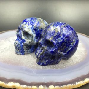Shop Lapis Lazuli Shapes! Natural Lapis Skull Realistic Gemstone Skull Carving Skull Crystal Skull Natural Blue Lapis Lazuli Skull Decor Skull Sculpture SK-LL | Natural genuine stones & crystals in various shapes & sizes. Buy raw cut, tumbled, or polished gemstones for making jewelry or crystal healing energy vibration raising reiki stones. #crystals #gemstones #crystalhealing #crystalsandgemstones #energyhealing #affiliate #ad