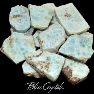 Shop Raw & Rough Larimar Stones! 1.4 – 1.6 inch LARIMAR Mini Slab, Semi-Rough Healing Crystal and Stone aka Dolphin Stone/Pectolite for Peace #LS52 | Natural genuine stones & crystals in various shapes & sizes. Buy raw cut, tumbled, or polished gemstones for making jewelry or crystal healing energy vibration raising reiki stones. #crystals #gemstones #crystalhealing #crystalsandgemstones #energyhealing #affiliate #ad