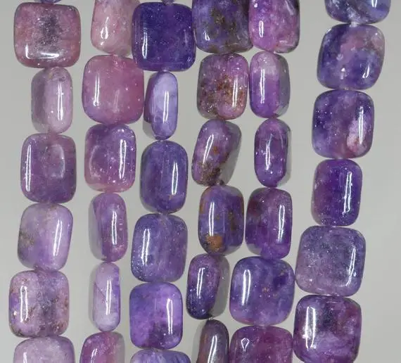 10x10mm Violet Purple Lepidolite Gemstone Grade Aa Square Loose Beads 15.5 Inch Full Strand (90188401-668)