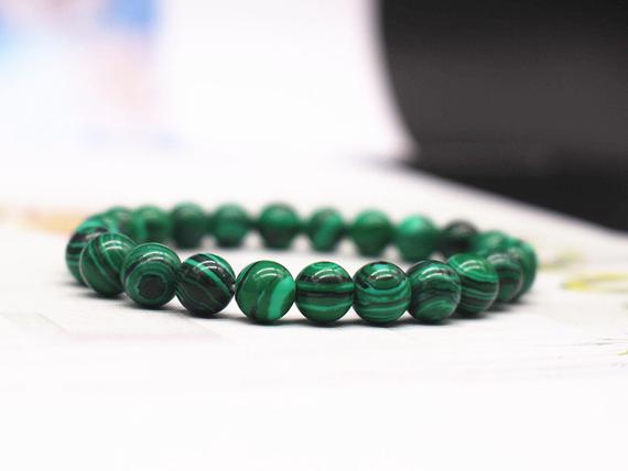 Natural Green Malachite Beads Bracelet,green Malachite Beaded Bracelet,jewelry Gift Bracelet,wholesale Bracelet,bulk Bracelet Supply
