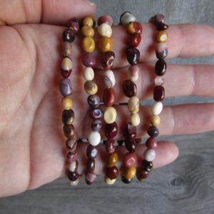 Shop Mookaite Jasper Jewelry! Mookaite Stretchy String Oval Bracelet G35 | Natural genuine Mookaite Jasper jewelry. Buy crystal jewelry, handmade handcrafted artisan jewelry for women.  Unique handmade gift ideas. #jewelry #beadedjewelry #beadedjewelry #gift #shopping #handmadejewelry #fashion #style #product #jewelry #affiliate #ad