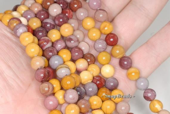8mm Mookaite Gemstone, Red Yellow, Round 8mm Loose Beads 7.5 Inch Half Strand (90181787-243b)