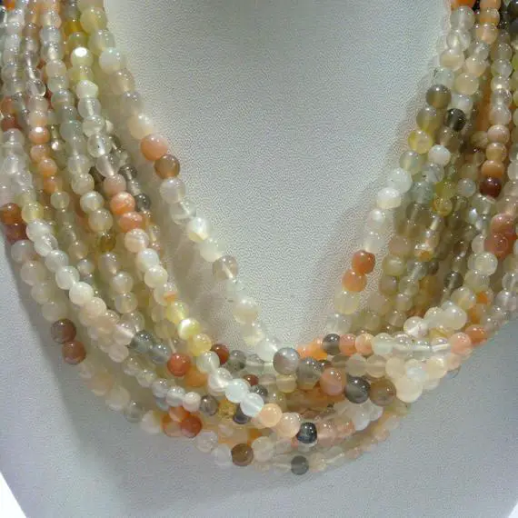 Multicolored Moonstone Rondelle Beads, 5mm Aaa Multicolored Moonstone Beads, 13 Inch Strand, Sold As 1 Strand/5 Strand/50 Strand, Sku-ws046