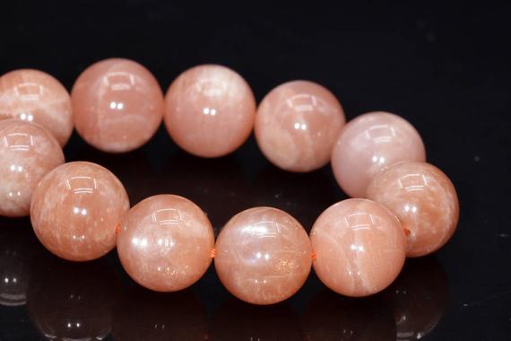 11-12mm Orange Moonstone Beads India Grade A Genuine Natural Gemstone Half Strand Round Loose Beads 7.5" (104079h-1115)