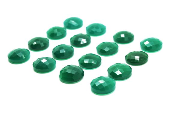 Semiprecious Onyx Cabochon,green Onyx Stone,round Custom Size Onyx,emerald Green Cabochon,jewelry Making Supplies - Aa Quality