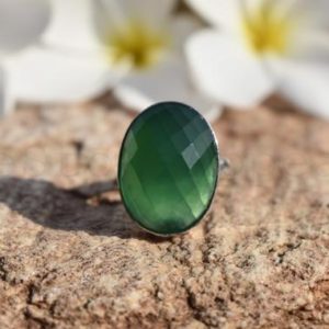 Shop Onyx Rings! Green Onyx Ring, Sterling Silver Ring, Green Onyx Jewelry, Silver Handmade Ring, 925 Silver Ring, Boho Ring, Gift Ring, Sale Ring, Statement | Natural genuine Onyx rings, simple unique handcrafted gemstone rings. #rings #jewelry #shopping #gift #handmade #fashion #style #affiliate #ad